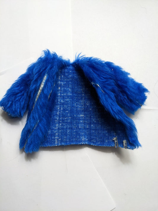 MATTEL '77 BARBIE SUPERSTAR DOLL outfit - BLUE & SILVER AGLITTER - FUR COAT 2481